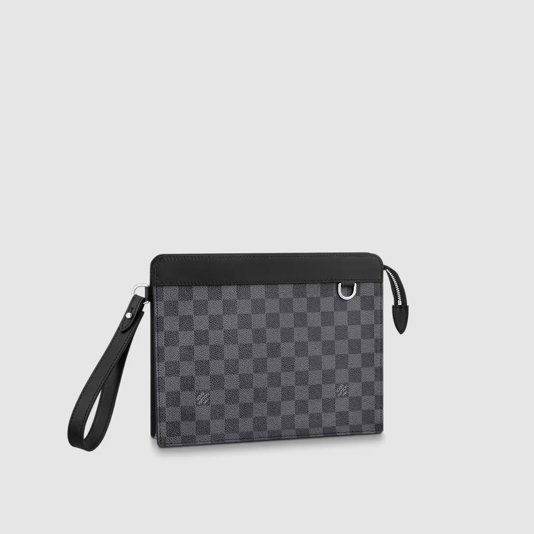 Túi Louis Vuitton Standing Pouch Nam Xám